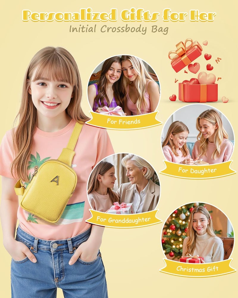 Freesya Store Gifts for College Girl, Initial Lightweight Crossbody Phone Purse for Teen Girls, Mini Shoulder Bag, Birthday Gifts for Women Girls Daughter Granddaughter, Cute Trendy Preppy Stuff for Friend - Image 1